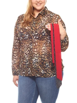 Sommer-Bluse Leoparden Animal-Look Große Größen Rick Cardona