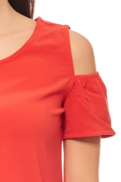 Ashley Brooke Bluse Damen Carmenbluse Shirt Slim Fit Rot -Mode Reich Geschaft 008300 3