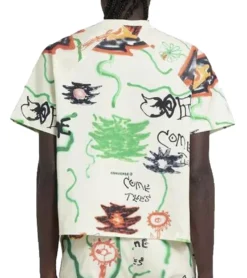 Converse X Come Tees Floral Triangle Tee Freizeit-Shirt Für Damen Und Herren Mit Floralem Print 10023506-A01 Gelb -Mode Reich Geschaft 10023506 A01