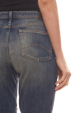 MUSTANG Boyfriend Tapered Jeans Bequeme Damen Boyfriend-Hose Mit Perlen Blau -Mode Reich Geschaft 1006490 5000 874 4