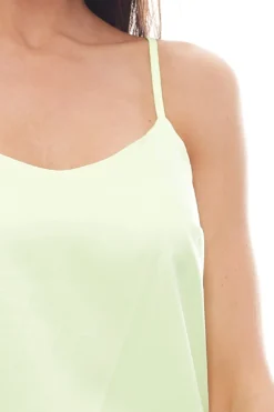 NA-KD Fashion Neon-Kleid Kurzes Damen Kleid In Satin-Optik Grün -Mode Reich Geschaft 1018 000718 0024 Yellow 3