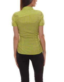 Icebreaker MERINO Kurzarm-Bluse Atmungsaktive Damen Woll-Bluse Destiny Check Grün/Weiß Kariert -Mode Reich Geschaft 1058464 006 4