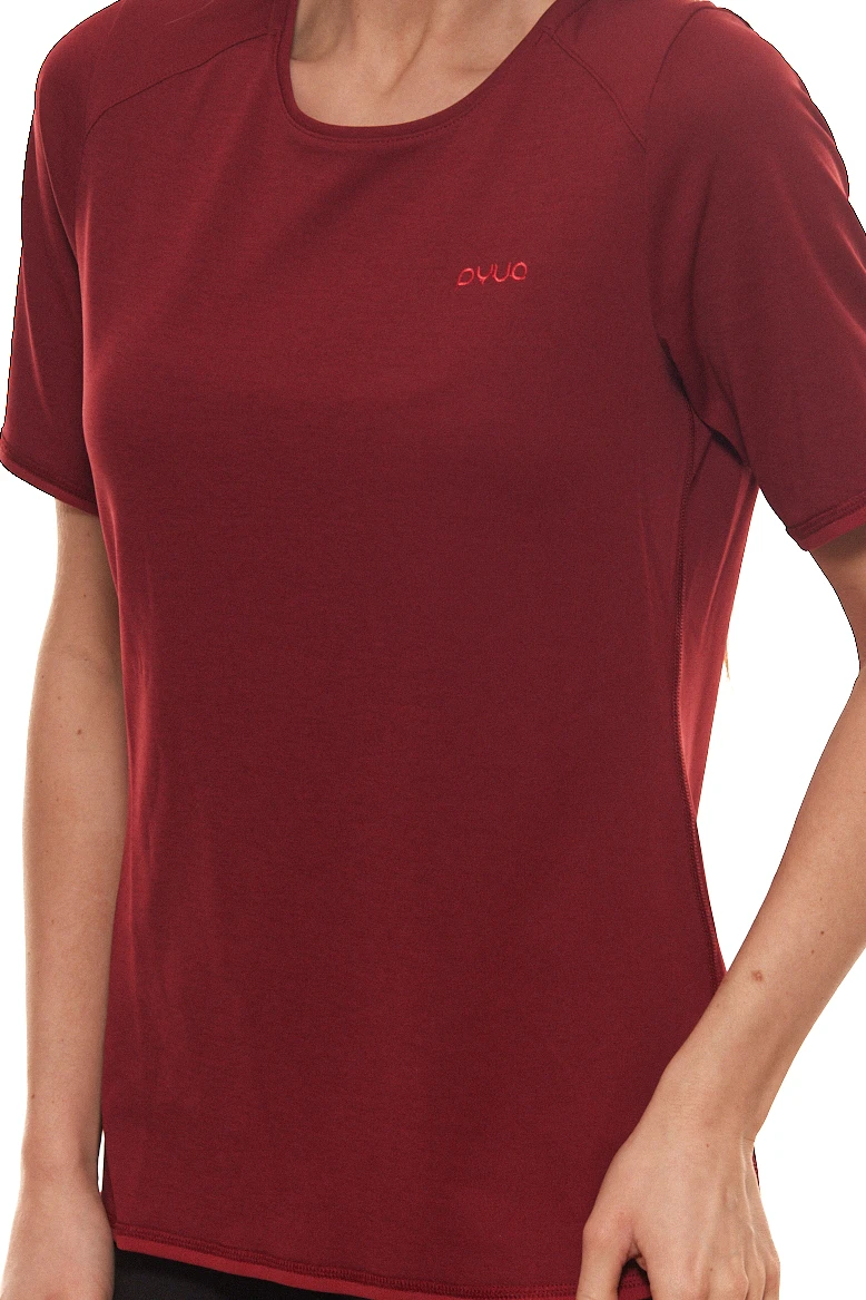 PYUA Mellow T-Shirt Elastisches Damen Freizeit-Shirt Mit Raglanärmeln Weinrot 3 PYUA Mellow T-Shirt Elastisches Damen Freizeit-Shirt Mit Raglanärmeln Weinrot – Bild 3