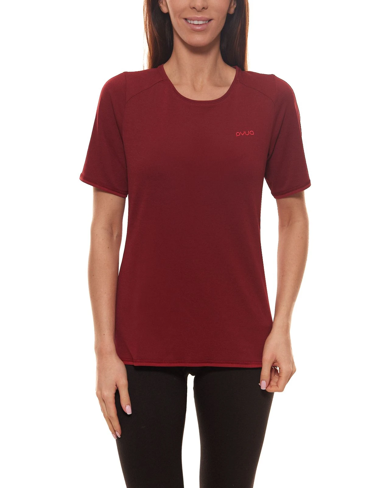 PYUA Mellow T-Shirt Elastisches Damen Freizeit-Shirt Mit Raglanärmeln Weinrot 2 PYUA Mellow T-Shirt Elastisches Damen Freizeit-Shirt Mit Raglanärmeln Weinrot – Bild 2