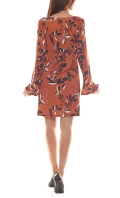 Laura Scott Jersey-Kleid Komfortables Damen Mini-Kleid Mit Volants Braun -Mode Reich Geschaft 11263051 2