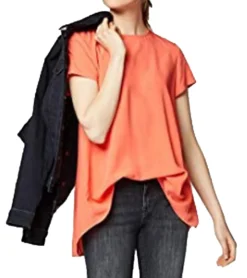 Mavi Sommer-Bluse Stylische Damen Freizeit-Bluse Mit Rundhalsausschnitt Orange -Mode Reich Geschaft 122282 28799 1