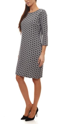 Aniston Selected Kleid Schickes Damen Freizeit-Kleid Mit 3/4 Ärmeln Schwarz/Weiß Gemustert 6 Aniston Selected Kleid Schickes Damen Freizeit-Kleid Mit 3/4 Ärmeln Schwarz/Weiß Gemustert -Mode Reich Geschaft 13073344 1