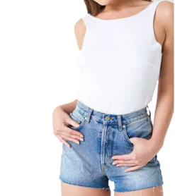 NA-KD X Vanessa Moe Top Rückenfreies Damen Knoten-Top Grau