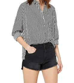 REPLAY Rose Jeans-Shorts Rockige Damen Kurze Hose Mit Fransensaum Schwarz