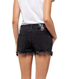 REPLAY Rose Jeans-Shorts Rockige Damen Kurze Hose Mit Fransensaum Schwarz -Mode Reich Geschaft 14158965 4