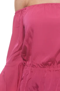 NA-KD X Hanna Licious Off-Shoulder Bluse Knallige Damen Schößchen-Bluse Pink -Mode Reich Geschaft 1454 000018 0799 1