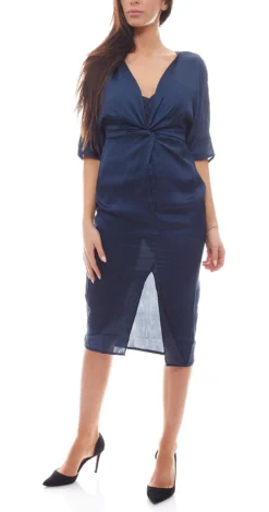 NA-KD X Hanna Licious Kimono Luxoriöses Damen Kleid Mit Schlitz Blau -Mode Reich Geschaft 1454 000056 0018 1