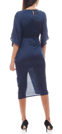 NA-KD X Hanna Licious Kimono Luxoriöses Damen Kleid Mit Schlitz Blau -Mode Reich Geschaft 1454 000056 0018 2