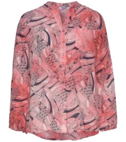 Zabaione Hemdbluse Stylische Damen Bluse Mit 3/4 Ärmel Rosa -Mode Reich Geschaft 14611829