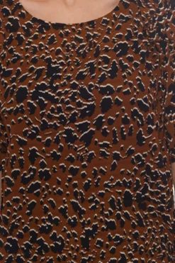 Minimum Elvire Blusen-Shirt Modische Damen Rundhals-Bluse Mit Animal-Print Braun -Mode Reich Geschaft 15756246 1