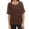 Minimum Elvire Blusen-Shirt Modische Damen Rundhals-Bluse Mit Animal-Print Braun