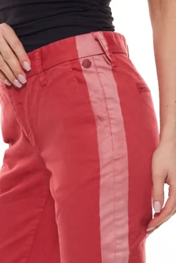 Khujo Eudora Stripe Stoff-Hose Bequeme Damen Freizeit-Hose Rosa/Rot -Mode Reich Geschaft 1754PN191 JM6 5