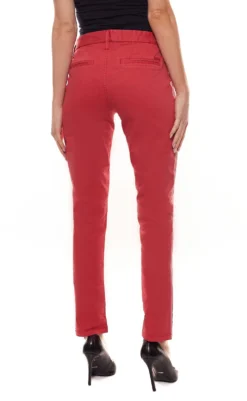 Khujo Eudora Stripe Stoff-Hose Bequeme Damen Freizeit-Hose Rosa/Rot -Mode Reich Geschaft 1754PN191 JM6 8