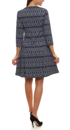 Aniston SELECTED Midi-Kleid Klassisches Damen Freizeit-Kleid Mit Musterprint Navy -Mode Reich Geschaft 18047227 2