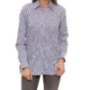 Olsen Streifen-Bluse Klassische Damen Hemd-Bluse Mit Verdeckter Knopfleiste Blau