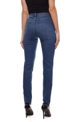 Aniston Skinny-Jeans Leicht Ausgefranste Damen Hose Mit Zierperlen Blau -Mode Reich Geschaft 18372902 3