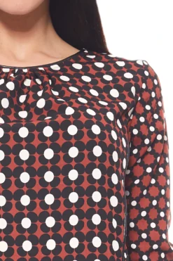 Knielanges Druckkleid 3/4 Arm Rick Cardona By Heine Rot -Mode Reich Geschaft 195551 1