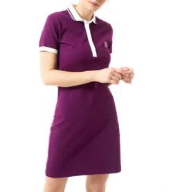 JIMMY SANDERS Damen Polo-Kleid Mini-Kleid Delanna Violett/Weiß
