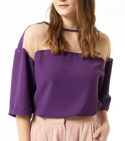 JIMMY SANDERS Dalila Damen Blusen-Shirt 19S SHTW53028 Hellblau Oder Violett -Mode Reich Geschaft 19S SHTW53028 Dalila Deal 1