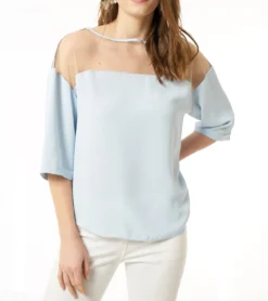 JIMMY SANDERS Dalila Damen Blusen-Shirt Freizeit-Bluse 19S SHTW53028 V1628 Hellblau