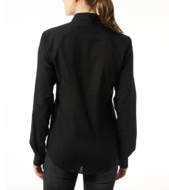 JIMMY SANDERS Damen Hemd-Bluse Business-Bluse Clara Schwarz -Mode Reich Geschaft 19S SHW4031 V1800 1