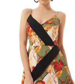 JIMMY SANDERS Vera Damen Midi-Kleid Mit Blumendruck 19W DRW42042 V1845 Grün / Bunt -Mode Reich Geschaft 19W DRW42042 V1845 3