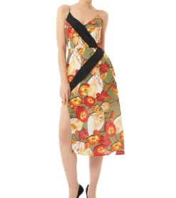 JIMMY SANDERS Vera Damen Midi-Kleid Mit Blumendruck 19W DRW42042 V1845 Grün / Bunt -Mode Reich Geschaft 19W DRW42042 V1845 5