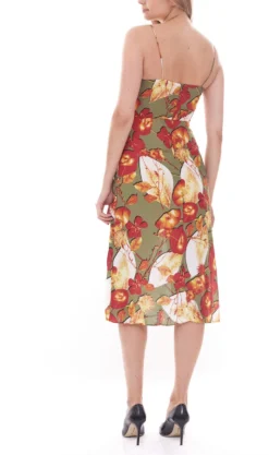 JIMMY SANDERS Vera Damen Midi-Kleid Mit Blumendruck 19W DRW42042 V1845 Grün / Bunt -Mode Reich Geschaft 19W DRW42042 V1845 8
