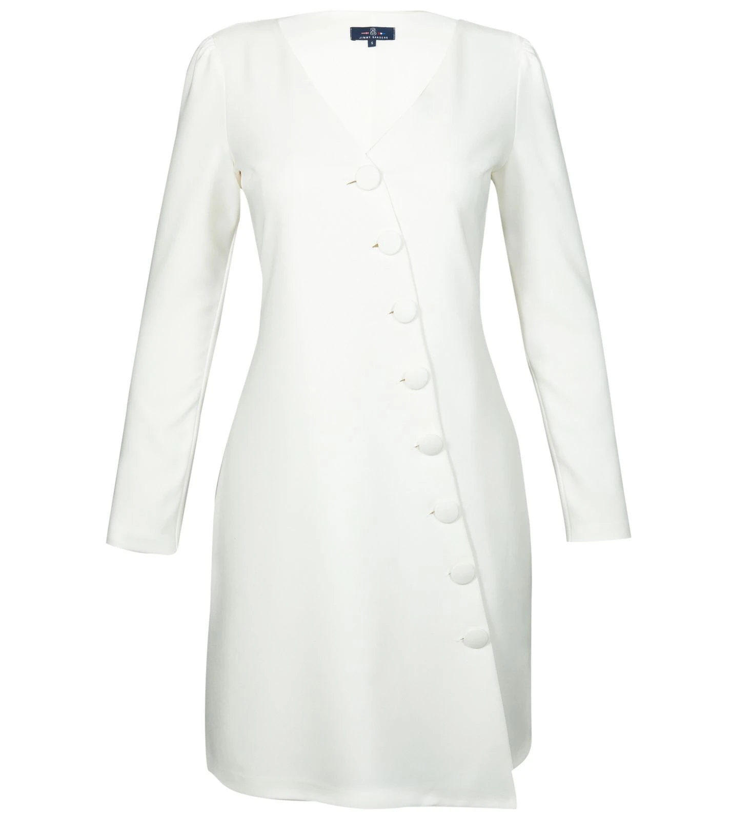 JIMMY SANDERS Damen Blazer-Kleid Mini-Kleid Mit Knopfleiste Barbara Weiß 4 JIMMY SANDERS Damen Blazer-Kleid Mini-Kleid Mit Knopfleiste Barbara Weiß – Bild 4