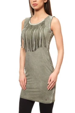 Kurzes Jerseykleid Fransen AjC