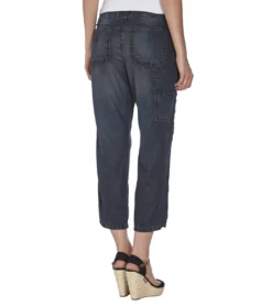OPUS Melva Jeans Modische Damen Capri-Hose Im Denim-Look Und Five-Pocket-Style Blau -Mode Reich Geschaft 200021489 14050 Jeans