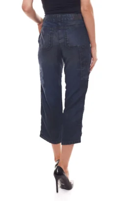 OPUS Melva Jeans Modische Damen Capri-Hose Im Denim-Look Und Five-Pocket-Style Blau -Mode Reich Geschaft 200021489 14050 Jeans 3