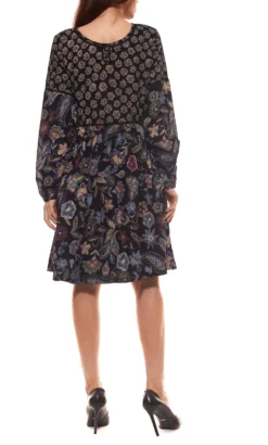Aniston CASUAL Kleid Verspieltes Damen Midi-Kleid Mit Trendigem Mustermix Schwarz -Mode Reich Geschaft 20394934 5