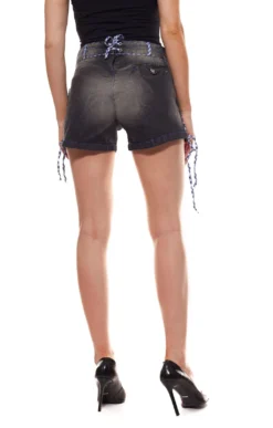 LEKRA Kurze Hose Traditionelle Damen Jeans-Shorts Im Trachten Stil Schwarz -Mode Reich Geschaft 206081206600 Black Blau 4