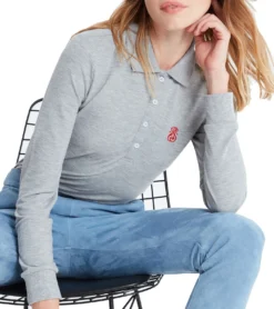 JIMMY SANDERS Damen Langarm-Shirt Polo-Shirt Veronika Grau -Mode Reich Geschaft 20W PLW2011 V1614 Veronika 2