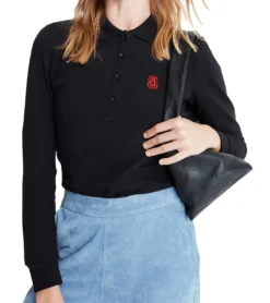 JIMMY SANDERS Damen Langarm-Shirt Polo-Shirt Veronika Schwarz -Mode Reich Geschaft 20W PLW2011 V1800 4