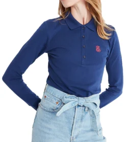 JIMMY SANDERS Damen Polo-Shirt Langarm-Shirt Veronika Dunkelblau -Mode Reich Geschaft 20W PLW2011 V1944 2