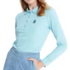 JIMMY SANDERS Damen Polo-Shirt Langarm-Shirt Veronika Hellblau