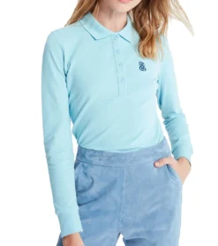 JIMMY SANDERS Damen Polo-Shirt Langarm-Shirt Veronika Hellblau -Mode Reich Geschaft 20W PLW2011 V1953 4