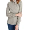 JIMMY SANDERS Damen Langarm-Bluse Hemd Bertina Dunkel-Beige