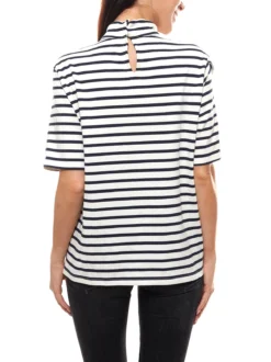 PETIT BATEAU Shirt Anziehendes T-Shirt Damen Top Mit Volant Polo-Hemd Weiß -Mode Reich Geschaft 25502 60 230 2