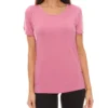 Laura Scott Shirt T-Shirt Schlichtes Damen Sommer-Shirt Mit Cut-Outs An Den Ärmeln Rosé