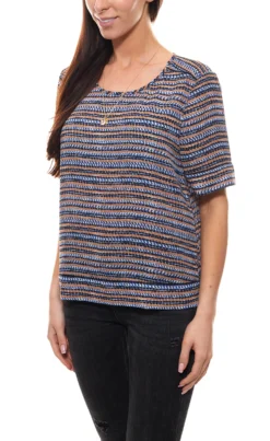 SCOTCH &amp; SODA Schlupf-Bluse Moderne Damen Crêpe-Bluse Inklusive Kette Blau