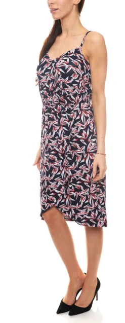 AjC Midi Kleid Leichtes Damen Spaghettiträger-Kleid Mit Floralem Alloverdesign Bunt -Mode Reich Geschaft 28096302