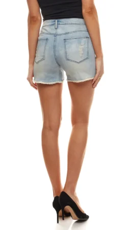 Aniston CASUAL Jeans-Shorts Kurze Damen Sommer-Hose Im Used Look Blau -Mode Reich Geschaft 288856
